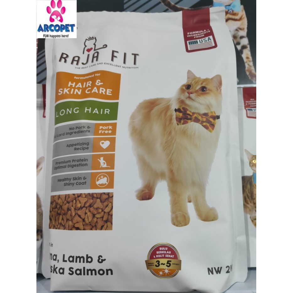 Raja Fit Long Hair - Tuna, Lamb, Alaska Salmon - 2Kg - Makanan Kucing