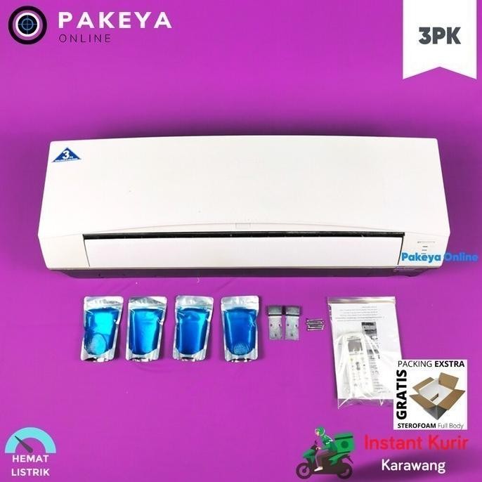 Kipas Angin AC Minimalis 3PK Karakter + LED + ICE GEL Free Sterofoam PS88