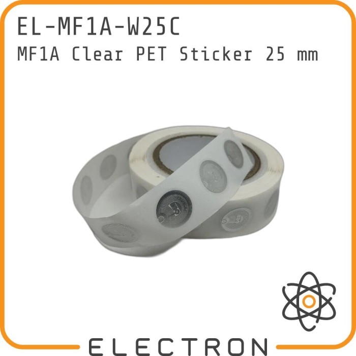 

EL-MF1A-W25C RFID NFC 13.56 MHz 1K Wet Inlay 25 mm Circle Clear Sticker Label PET Waterproof Tag Chip 13.56MHz ISO14443A RC522 25mm
