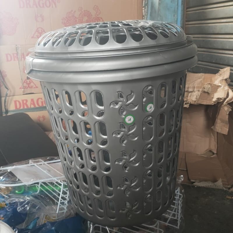 keranjang laundry plastik/keranjang baju kotor SL plastik/bulat