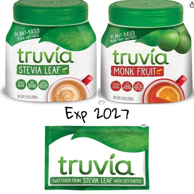 

Truvia Calorie-Free Sweetener Stevia Monk Fruit Spoonable Jar 280gram __Nasara