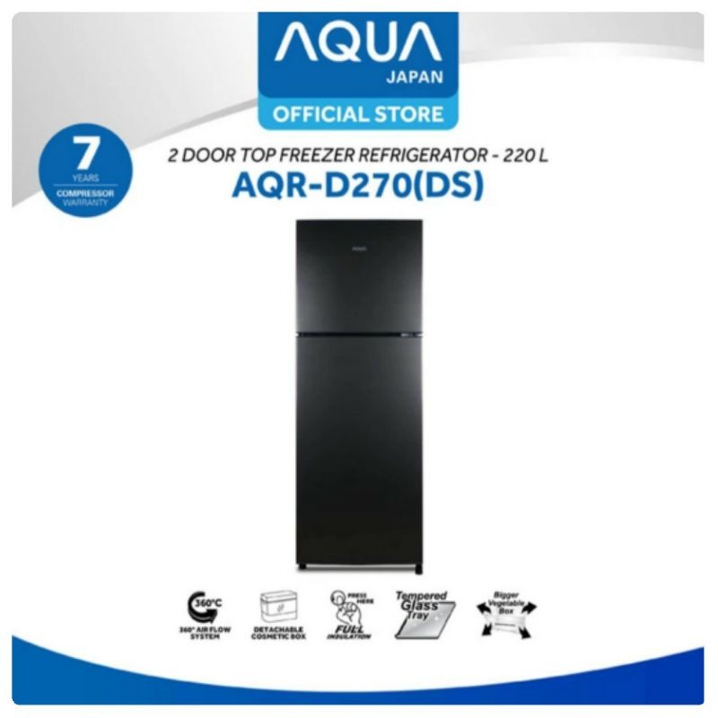 AQUA Kulkas 2 Pintu 220L AQR-D270DS