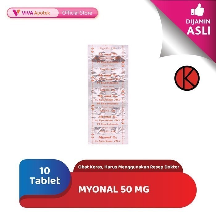 Myonal 50 mg / Eperisone / Kejang Otot / Gangguan Otot (10 Tablet)