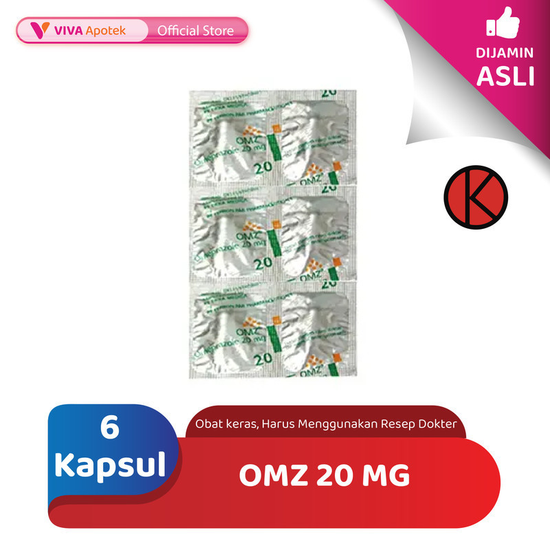 OMZ 20 mg / Omeprazole / Asam Lambung / Maag (6 Kapsul)