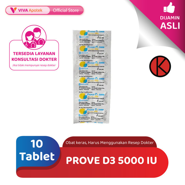 Prove D3 5000 IU untuk Meningkatkan Vitamin D (10 Tablet)