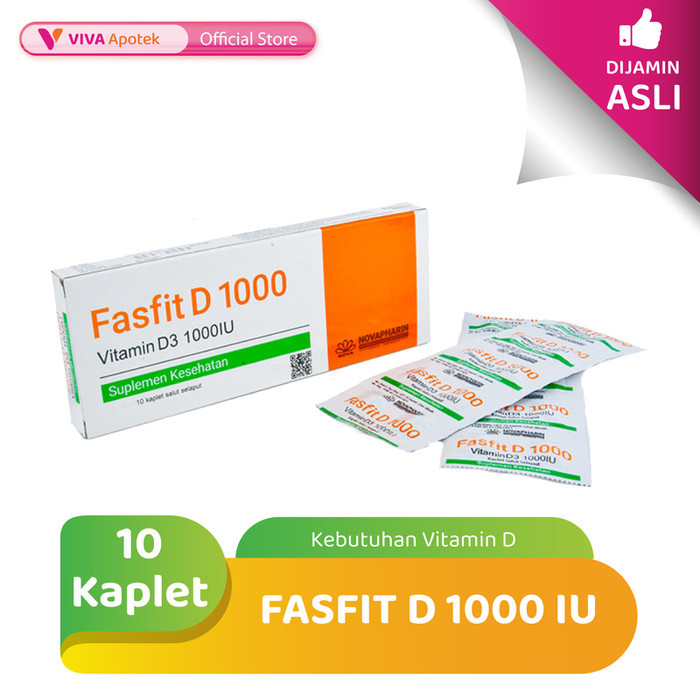 Fasfit D 1000 IU untuk Kebutuhan Vitamin D (10 Kaplet)