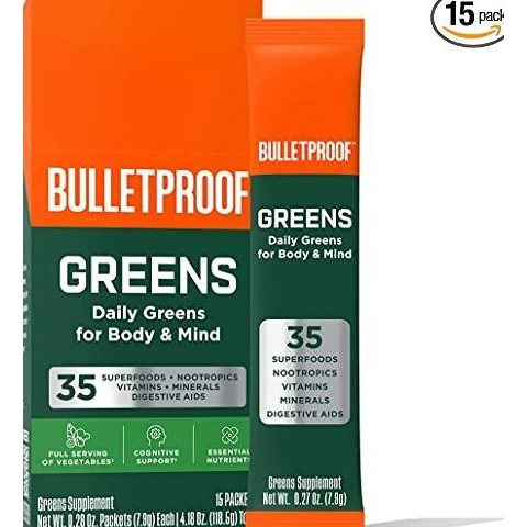 

Bulletproof Greens Daily Greens Powder Superfoods Nootropics Packets __Nasara