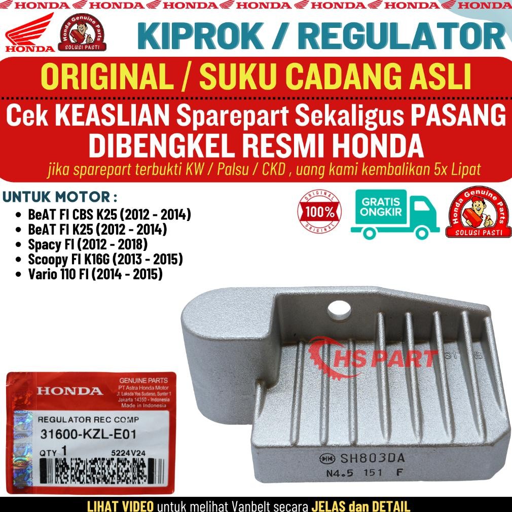 Kiprok Beat Fi Stater Kasar Scoopy Spacy Vario 110 Fi Original Honda 100%