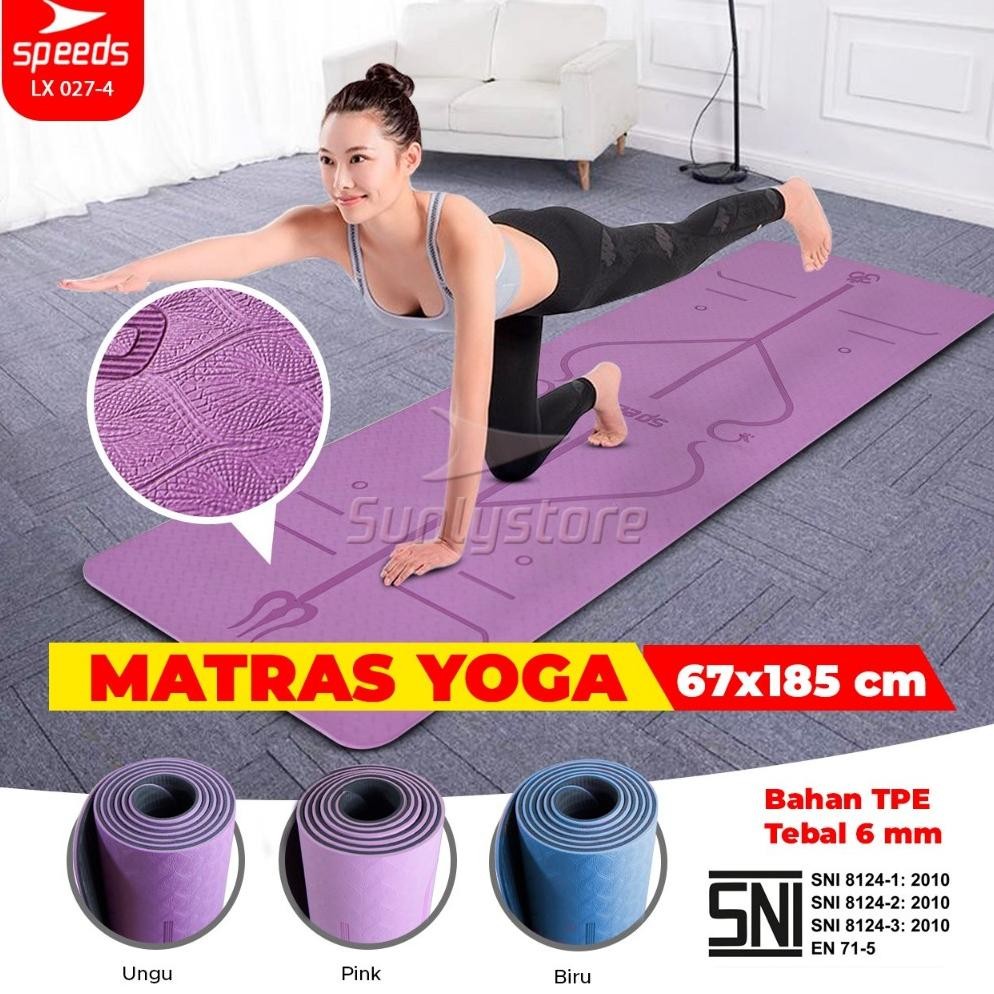 Murah Speeds Matras Yoga 6Mm Olahraga Yoga Mat Tpe Berkualitas Meditasi Gym Senam Lantai Kebugaran B