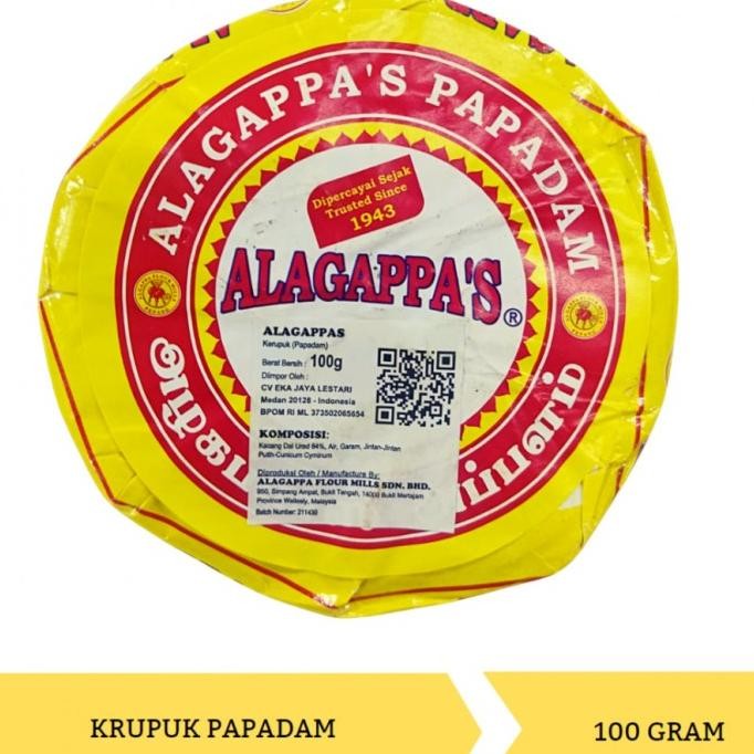 

siap kirim] APPALAM (PAPADAM) ALAGAPPA'S 100G / Kerupuk India