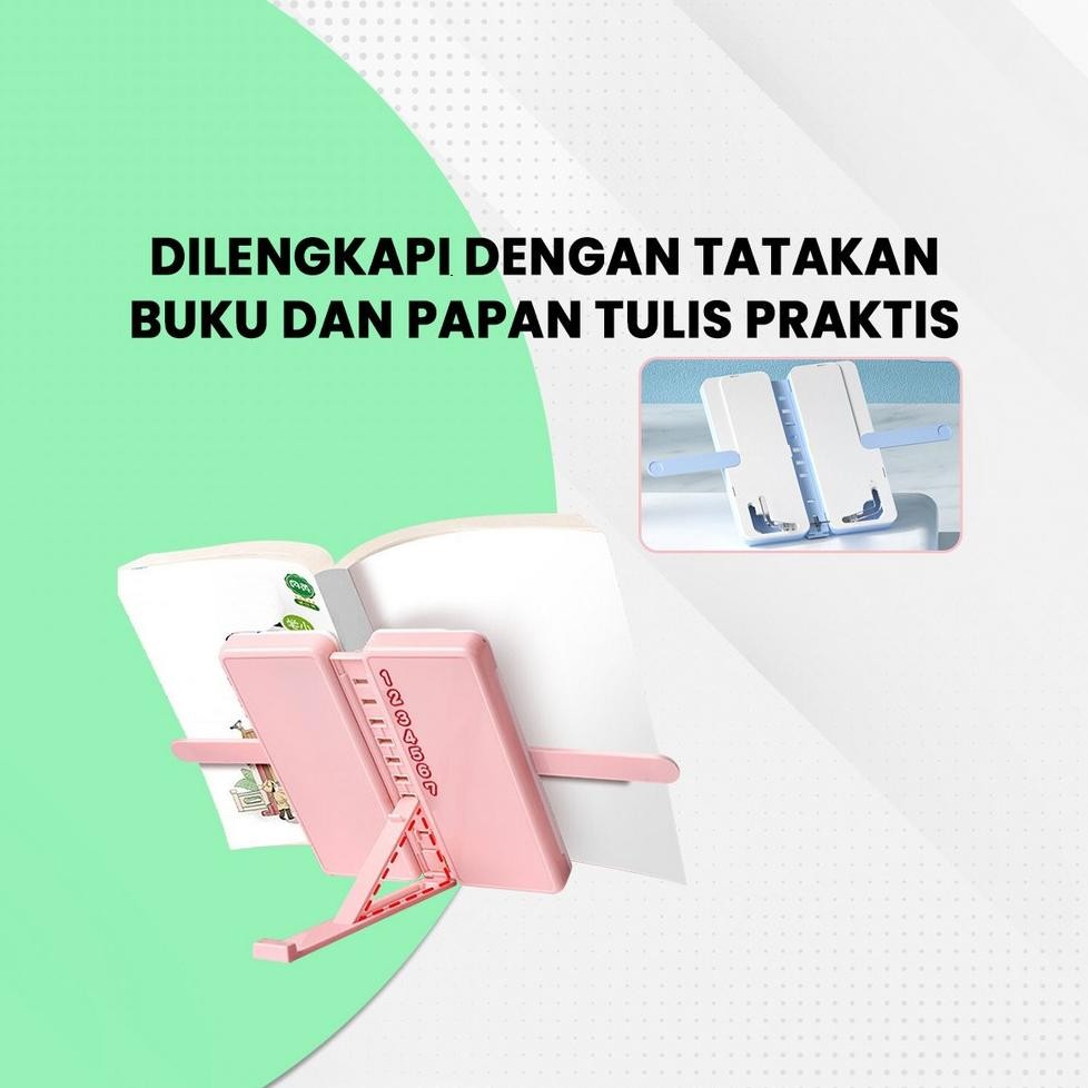 

At43 Tempat Pensil Lipat 2IN1 Multifungsi Tempat Penyimpanan Alat Tulis Anak Sekolah / Pencil Case Book Holder Portable / Kotak Pensil Lipat dengan Tatakan Buku dan Papan TulisMiniPraktis BUNDA A73 Premium