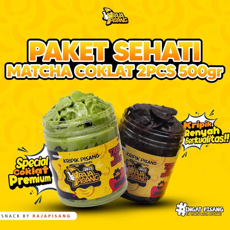 

gj-46 Paket Sejoli Isi 2 Toples Kripik Pisang mix Coklat matcha Greentea Lumer snack Cemilan bananachips Original