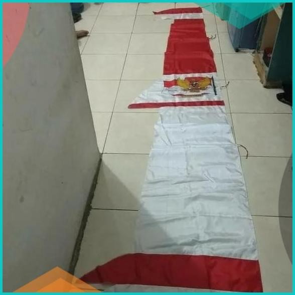Grosir bendera Indonesia background merah putih bunga besar 4 lengkung