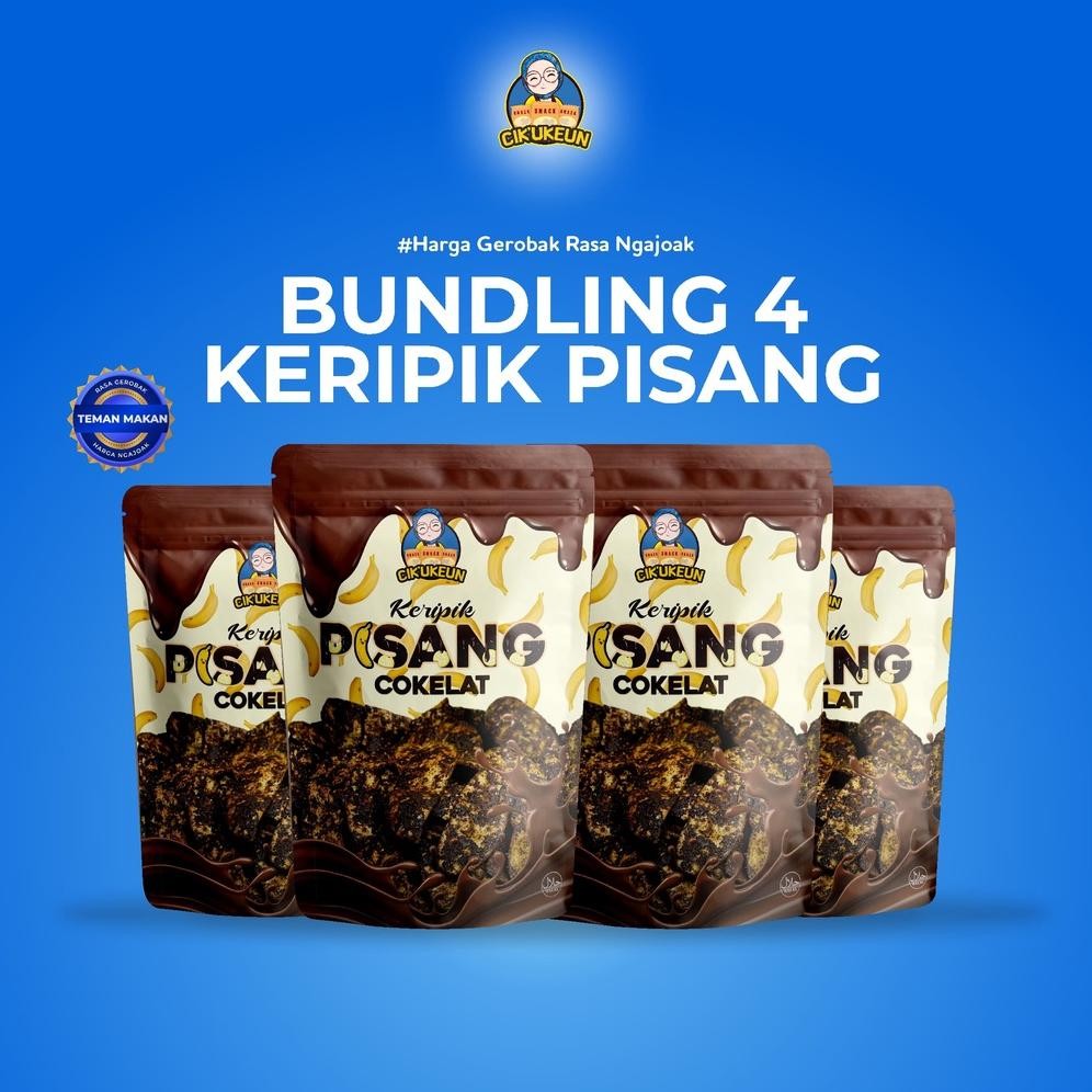 

gh-45 CIKUKEUN X CIKEMAM - Paket Keripik Pisang Coklat Bundling 4 Keripik Pisang Cokelat Lumer Manis Renyah Terlaris