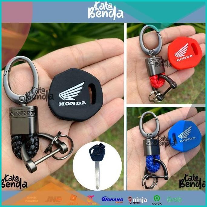 Sarung Kunci Motor Honda Beat Scoopy Vario Supra dll + Gantungan Kunci