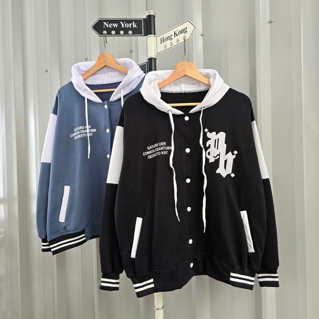 ( isi 2 pcs) Baju couple pasangan terbaru / sweater couple pasangan baseball / hoodie couple Varsiti