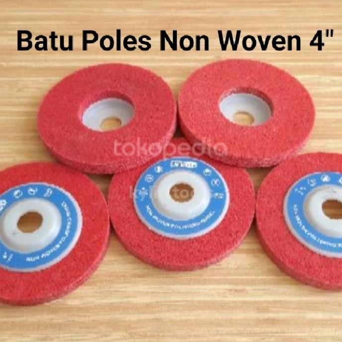] Batu Poles Sponge Merah Non Woven 4"