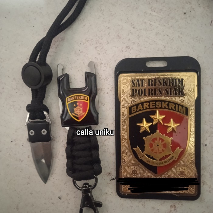 

Terbaru!!! lencana id card bolak-balik bareskrim & lanyard tactical mini knife