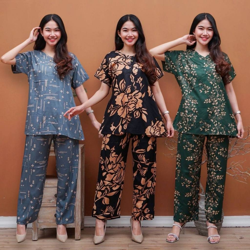 Setelan Wanita Kekinian Set Bajucelana Perempuan Dewasa Jumbo Oneset Korean Style Terbaru2024 Wanset