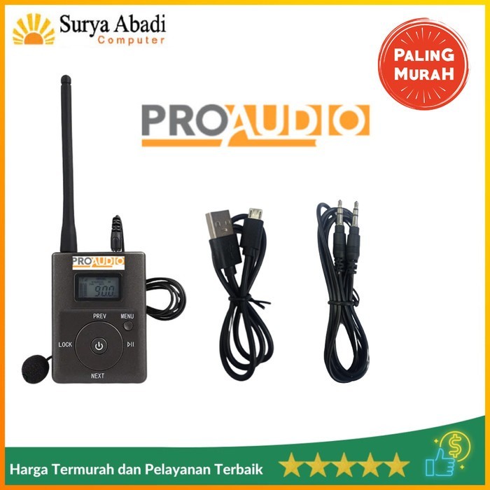 Ready ProAudio Transmitter FM Radio Portable Microphone Tour Guide Sistem