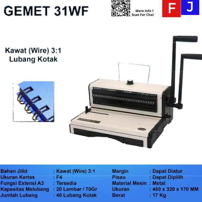 

GEMET 31WF MESIN JILID SPIRAL KAWAT ORIGINAL DAN TERPERCAYA