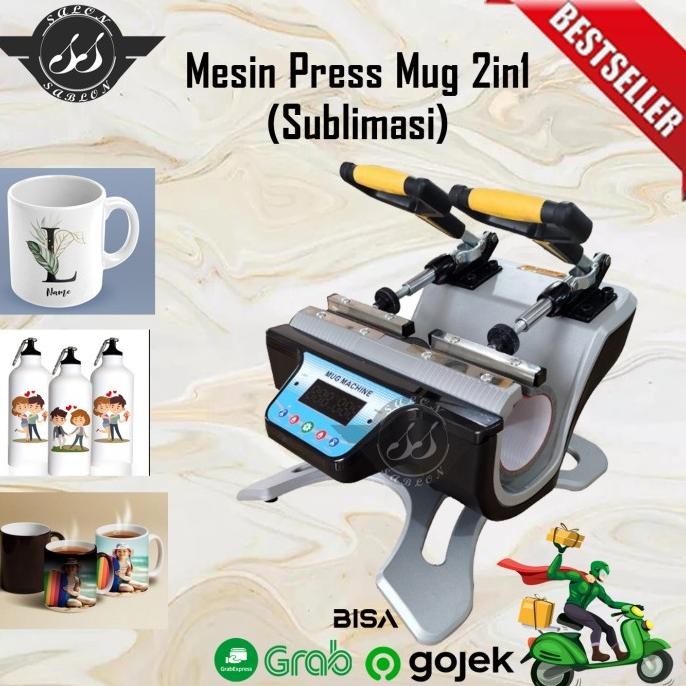 Mesin Press Mug Freesub 2 Moulding / Double Twin / 2 In 1 / 2In1