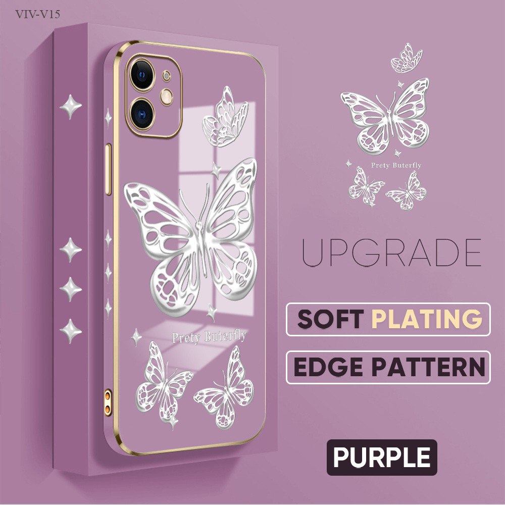 Casing Hp Untuk VIVO V30 V15 V20 V21 V23 V23E V25 V25E S1 Z1 T1 SE Pro 2021 5G Phone Case Butterfly 