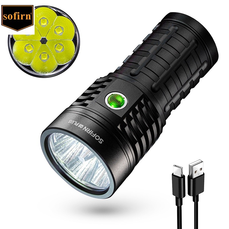 Sofirn Q8Plus (EC06) Senter LED Super Kuat 16000lm USB C Isi Ulang 21700 Anduril 2.0 Senter dengan X