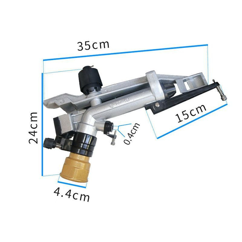 murah (dengan 5 nozzle) sprinkler big gun 1.5 inci sprinkler pertanian alat siram impact rain air