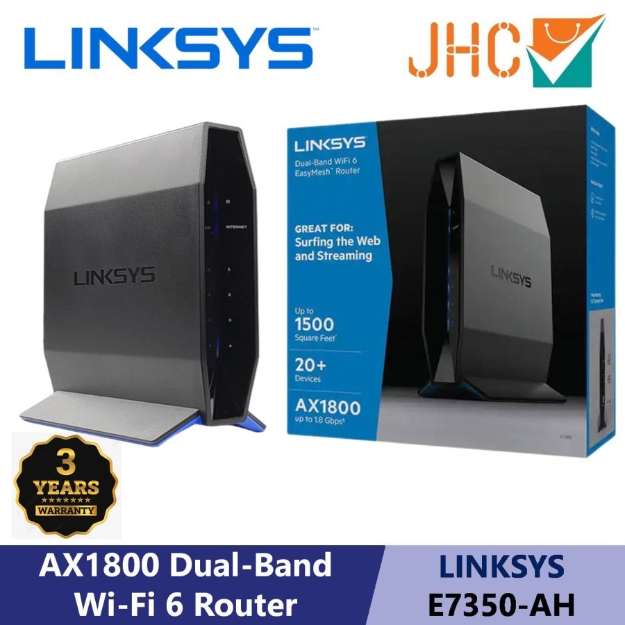 Linksys E7350 - E7350-AH Dual-Band AX1800 WiFi 6 Router E7350AH