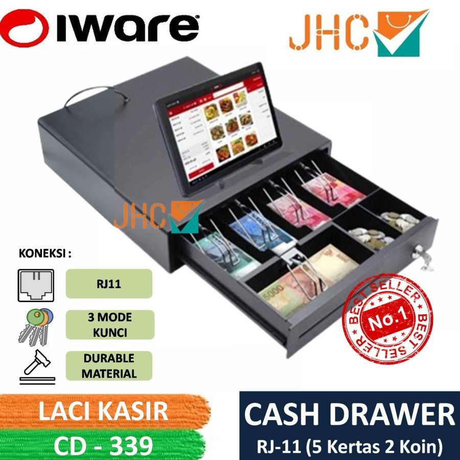 IWARE LACI KASIR UANG CD339 CASH DRAWER CD-339 RJ11 Pengganti CD330