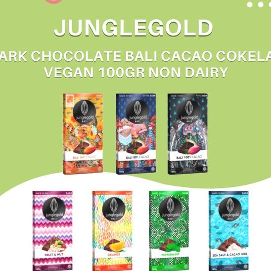 

Dark Chocolate Bali Junglegold Cacao Cokelat Vegan 100Gr Non Dairy