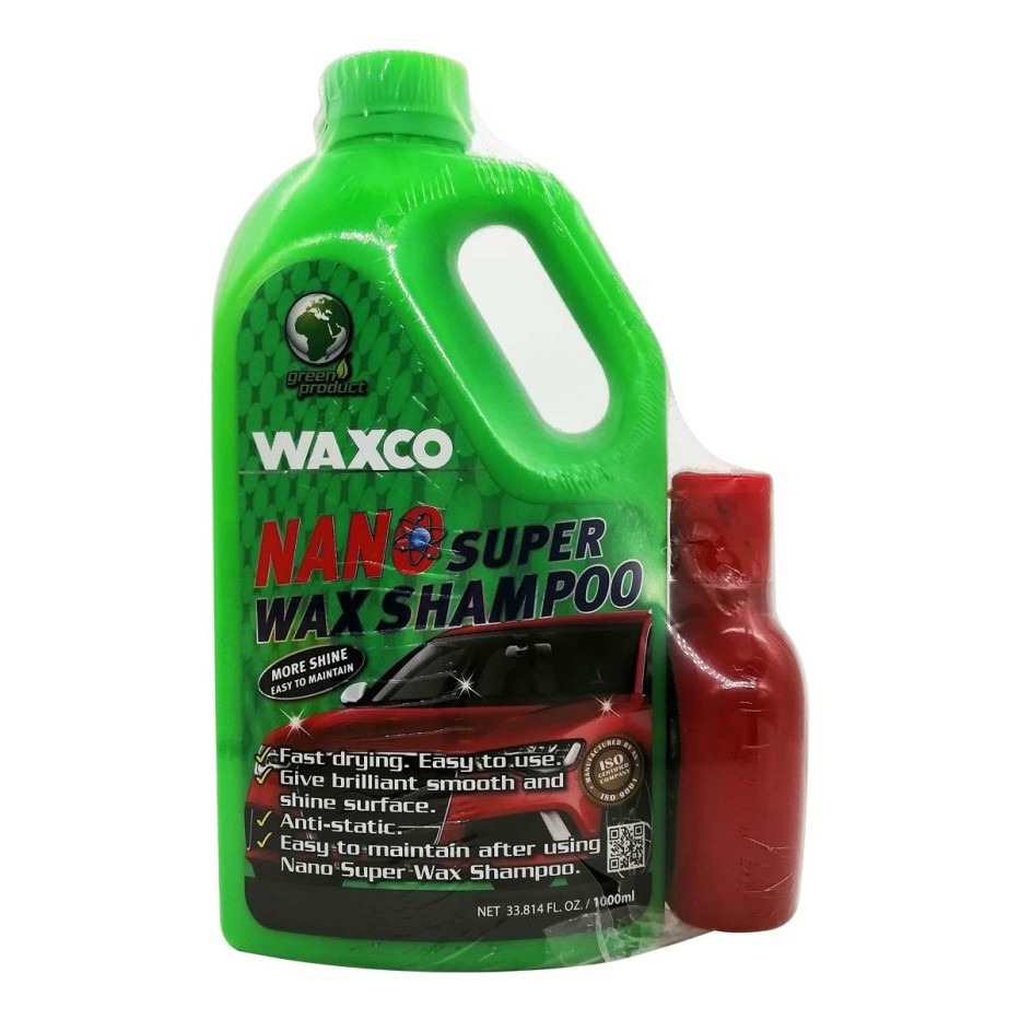 WAXCO NANO SUPER WAX SHAMPOO 1L + FREE WET LOOK TYRE SHINE 135 ml