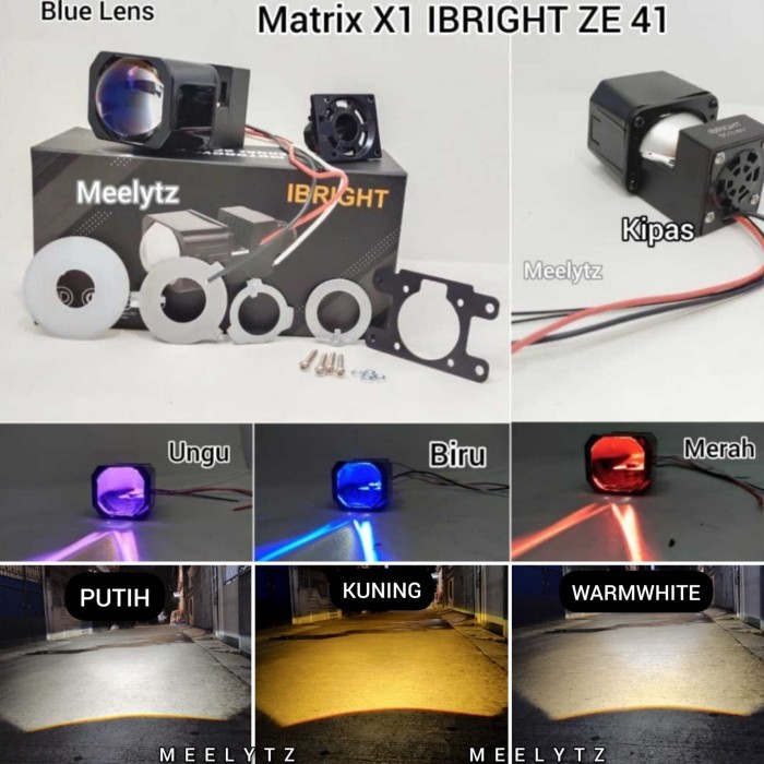 Projector Biled ZE41 Premium Biled Matrix X1 I Plus Devil plus kipas 1,5 INC All Weather