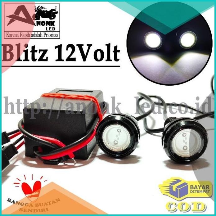 Lampu Led Blitz Pesawat 12v/Lampu Blitz Kedip Pesawat 12v - PUTIH 8JVL