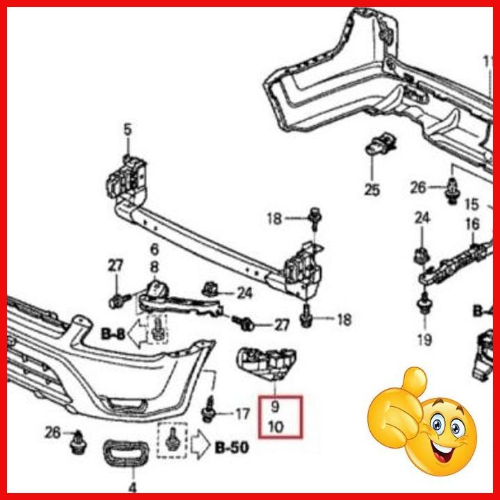 [VFT] BRACKET BUMPER BEMPER DEPAN CRV 2002-2006 CRV GEN 2