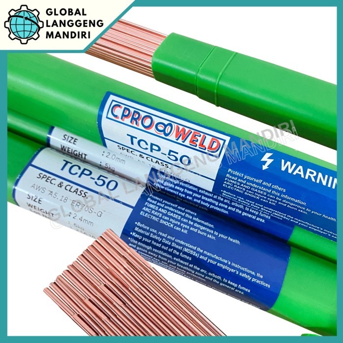 Terlaris Kawat Las Tig Argon Tcp-50 (5Kg) Untuk Besi Dan Baja Setara Tgs50