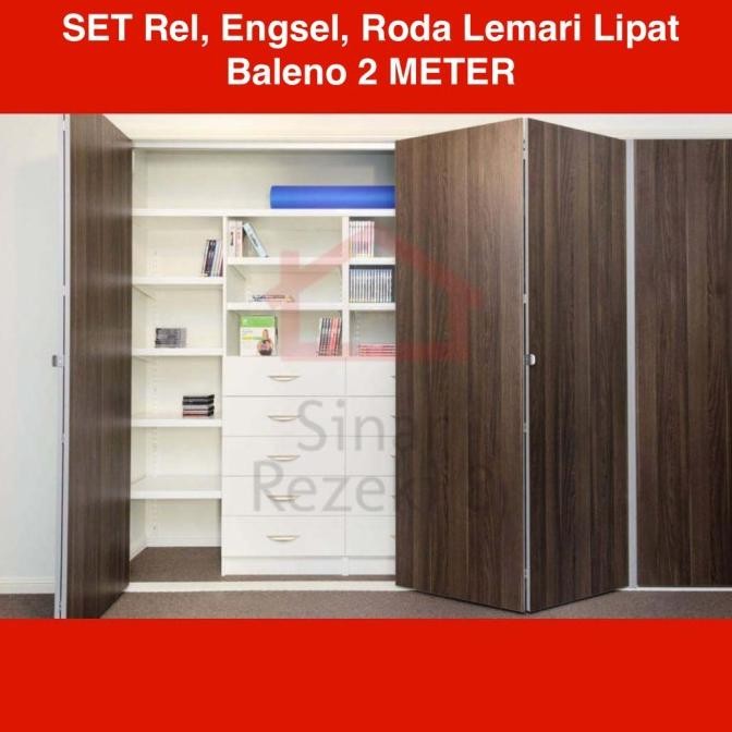 Rel Pintu Lemari Lipat Tarik Dorong Roda 3M Folding Foldable Wardrobe