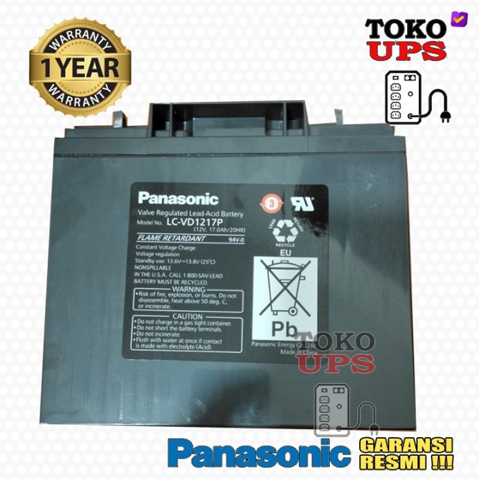 Baterai Panasonic 12va 17ah Aki Accu Kering Baterai ups