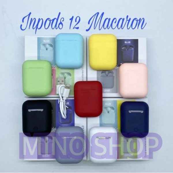 HEADSET-EARPHONE BLUETOOTH WIRELESS I12 MACARON TWS AIRPOD