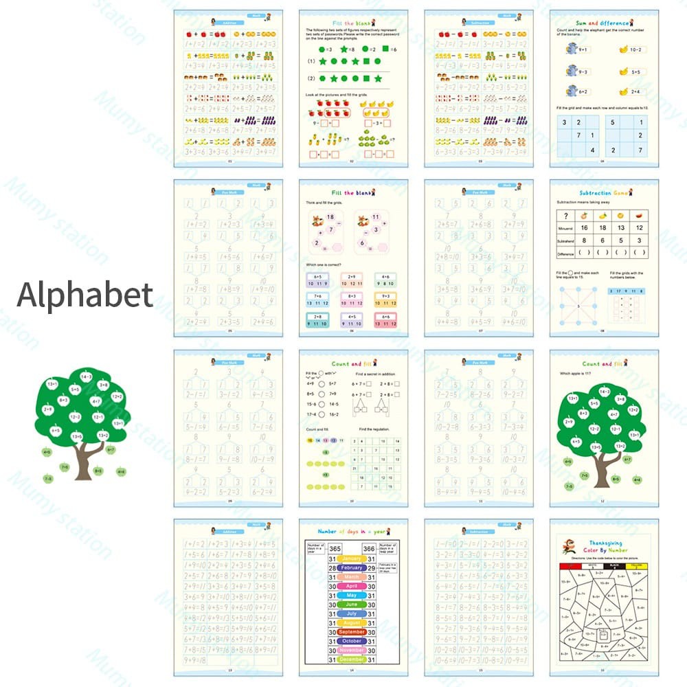 

(COD) Sank Magic 3D Buku Edukasi Anak Belajar Menulis Untuk TK Angka & Huruf /1 set isi 4 buku + pen