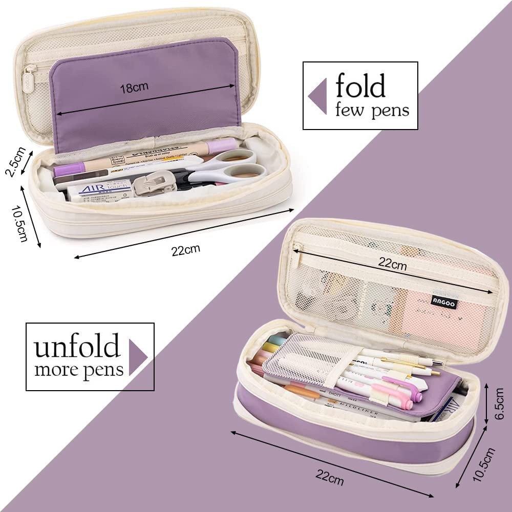 

Angoo Kawaii Pencil Cases Large Capacity Pencil Bag Pouch Holder Box for Girls Office Student
