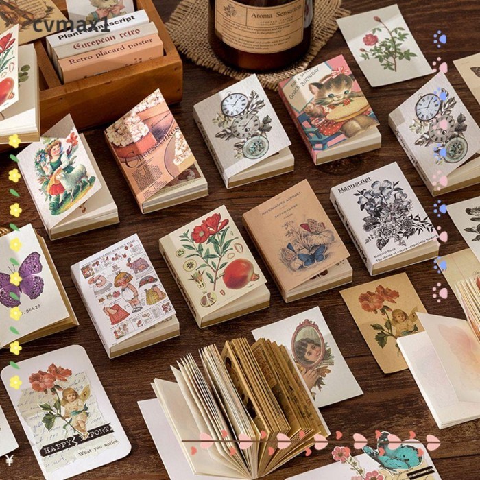 

Vee Cymx 80Pcs Vintage Kertas Diy Alat Tulis Dekorasi Perlengkapan Sekolah