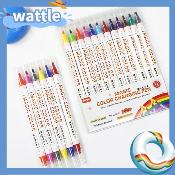 

Vee Wattle 12Warna/Set Penanda Neon Kantor Perlengkapan Sekolah Kepala
