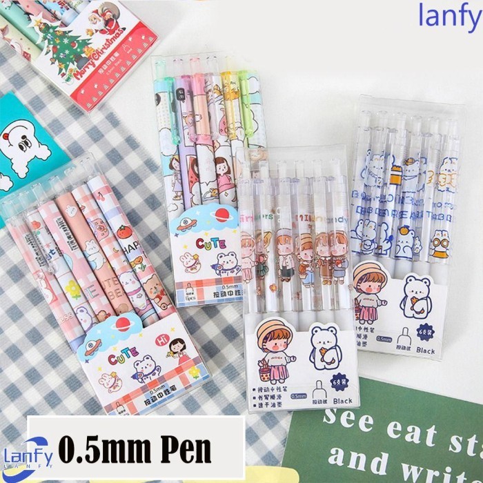 

Vee Lanfy Gel Pen Set Kreatif Kawaii Perlengkapan Kantor Sekolah Tinta