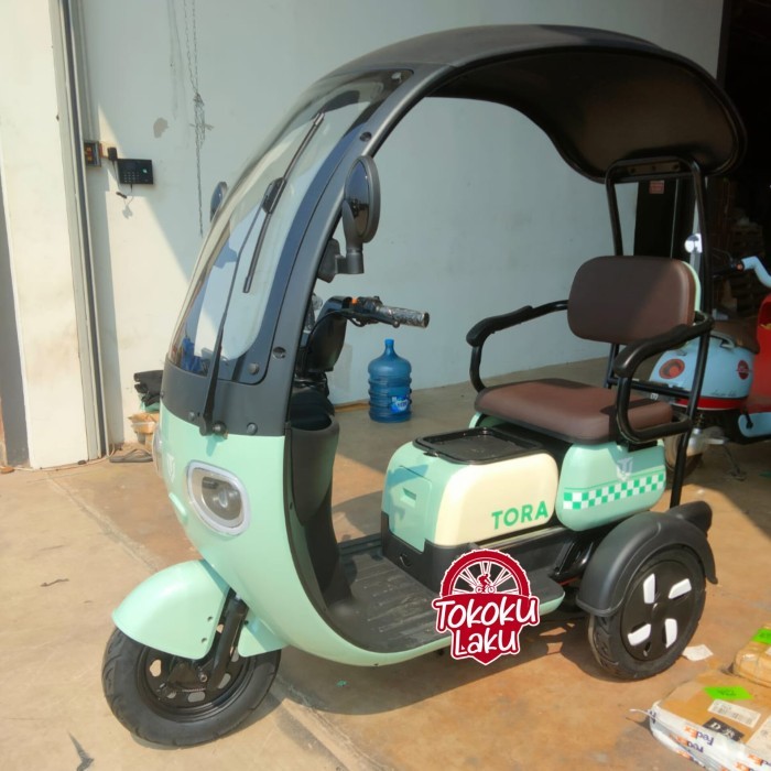 SEPEDA LISTRIK RODA 3 TIGA TUTUP ATAP DEWASA TORA 800 WATT