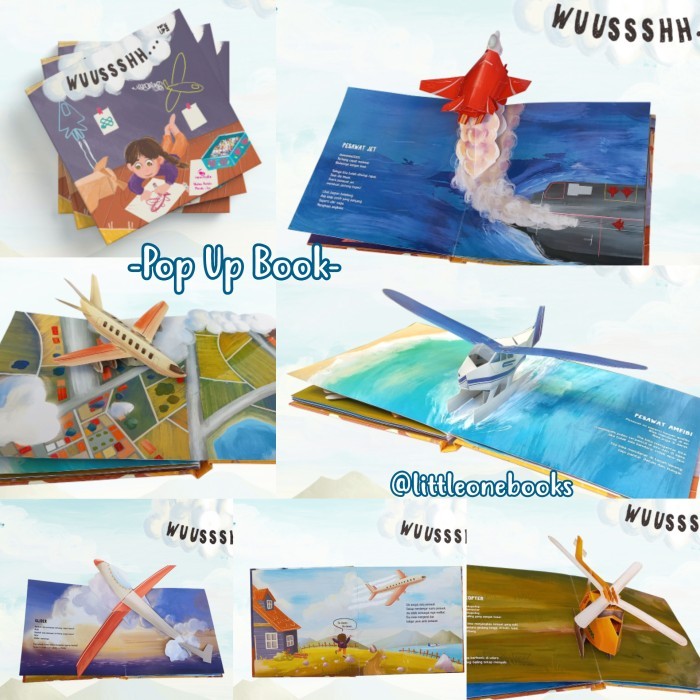 

Bana Pop Up Book Whuussh / Buku Pop Up Anak Pesawat Terbang Impian Studio