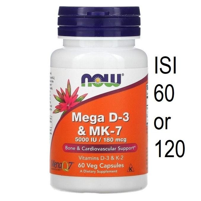 Now Mega D-3 MK-7 5000 iu D3 K2 MK7 D-3 K-2 5000iu 60cap _ Original