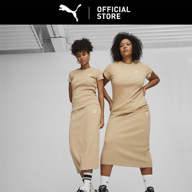 PUMA Kaos Slim Bergaris Wanita CLASSICS