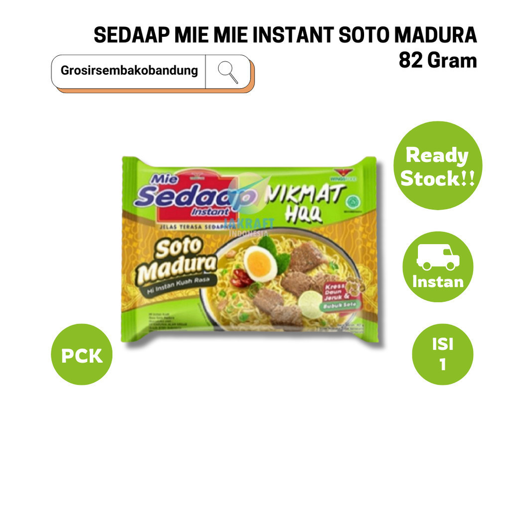 

SEDAAP MIE MIE INSTANT SOTO MADURA PCK 82g - 1 Pcs - Kota Bandung